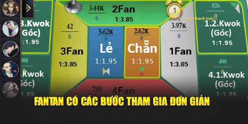 Fantan có các bước tham gia đơn giản